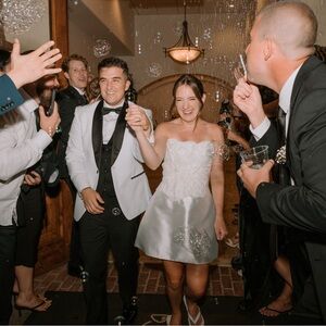 Watters White Strapless Mini Dress